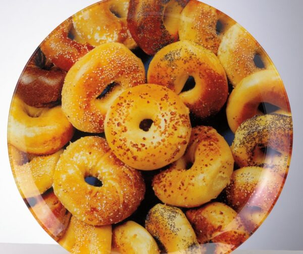 Round Glass Bagel Plate