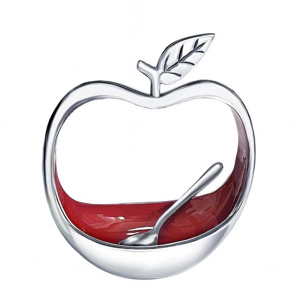 Upright Apple Shape Honey Dish with Spoon