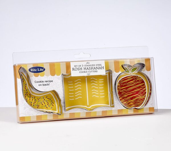 Set of 3 Rosh Hashanah Stainless Steel Cookie Cutters