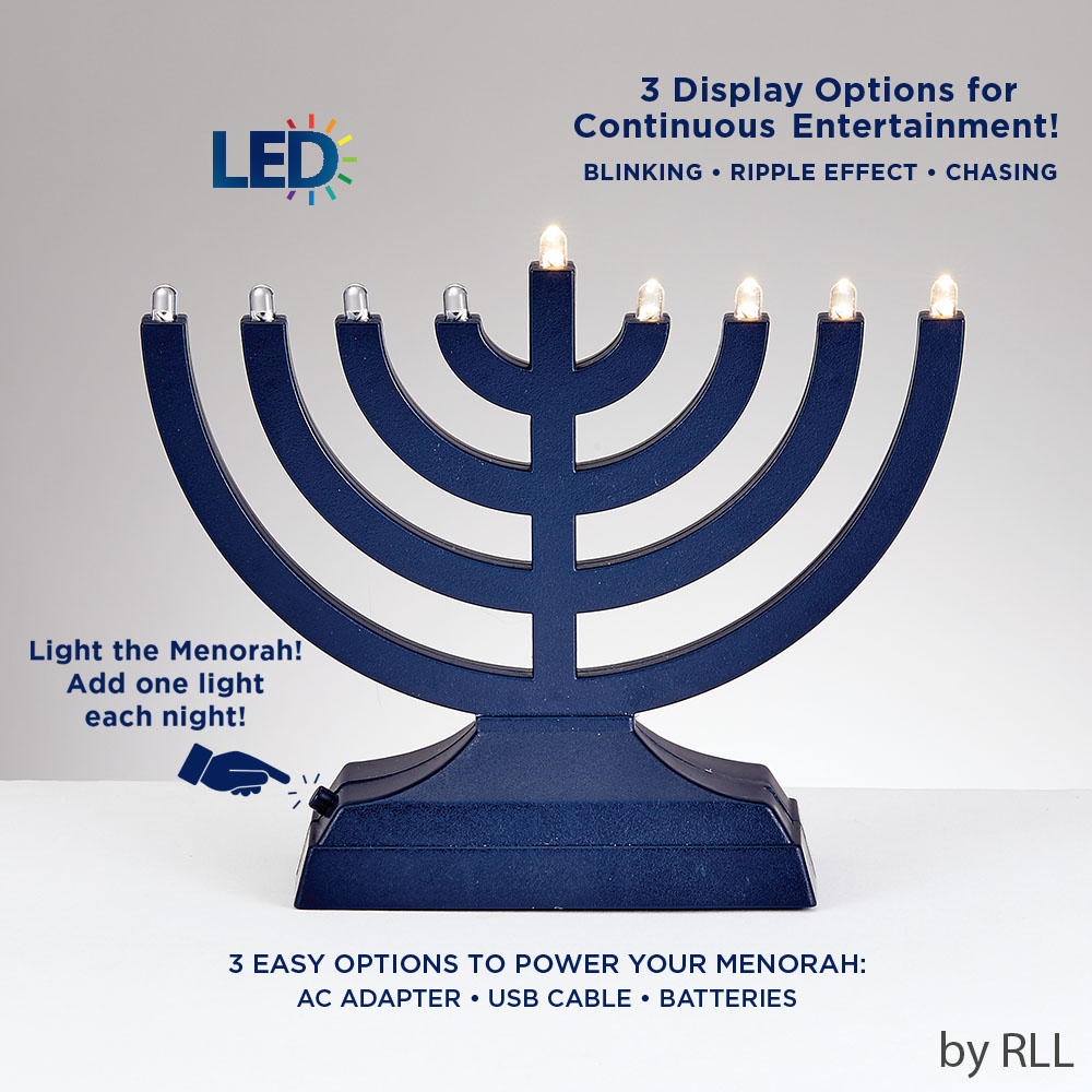 "Go Menorah"™ - Light It Anywhere - Navy - Image 3