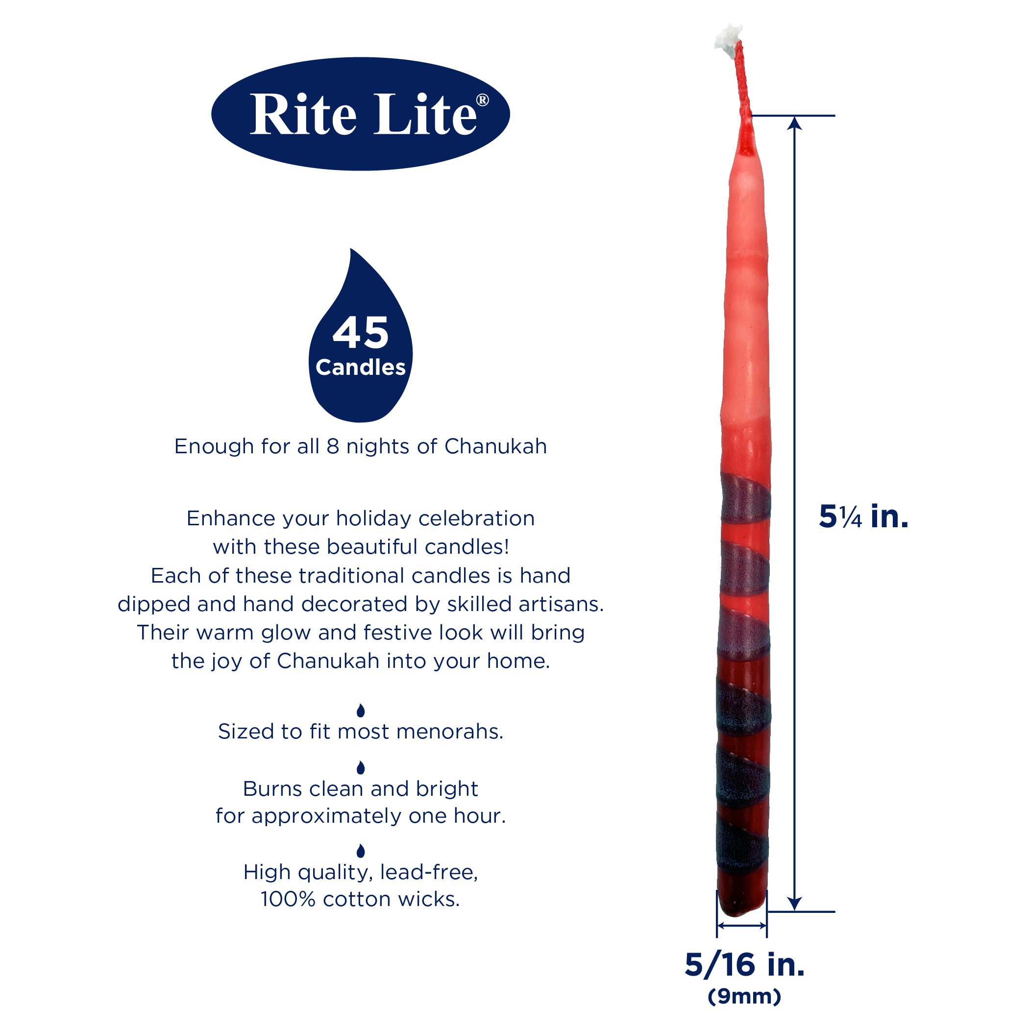 Premium Chanukah Candles - Hand Crafted Multi - Image 3