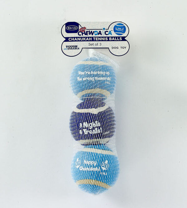 "Chewdaica"™ Set of 3 Chanukah Dog Tennis Balls