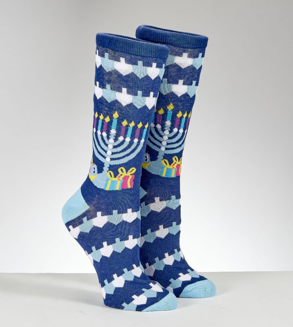 "Ugly Sweater" Chanukah Adult Crew Socks