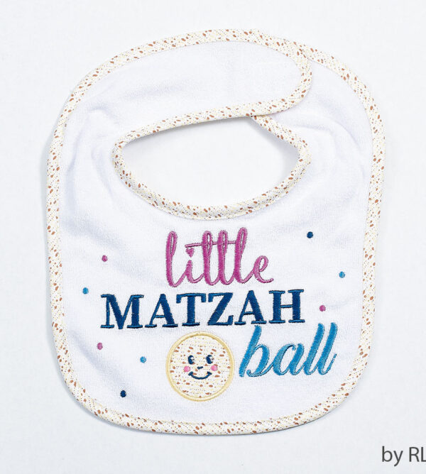 Little Matzah Ball Embroidered Passover Bib