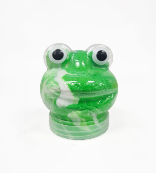 Frog Shaped Container of Passover Green & White Slime