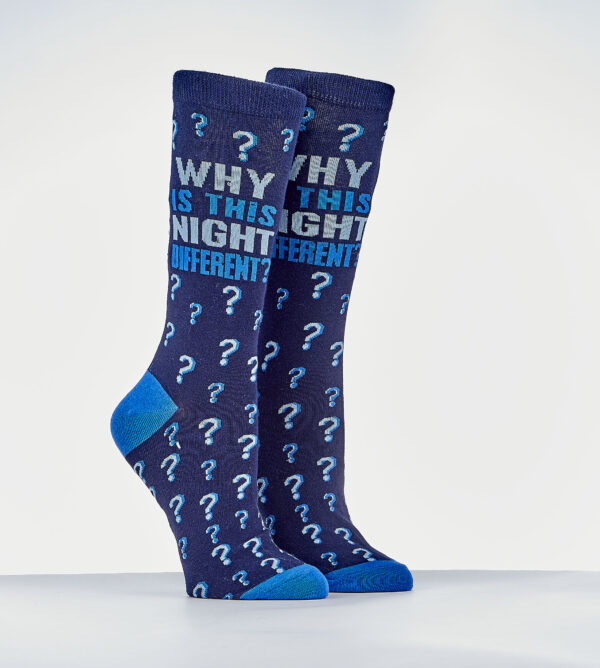Passover Adult Crew Socks, "Why Is This Night Different...
